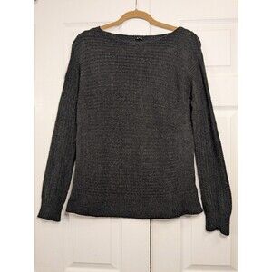 Theory Jilliane Charcoal Gray 100% Cashmere Sweater Small Petite Textured Knit